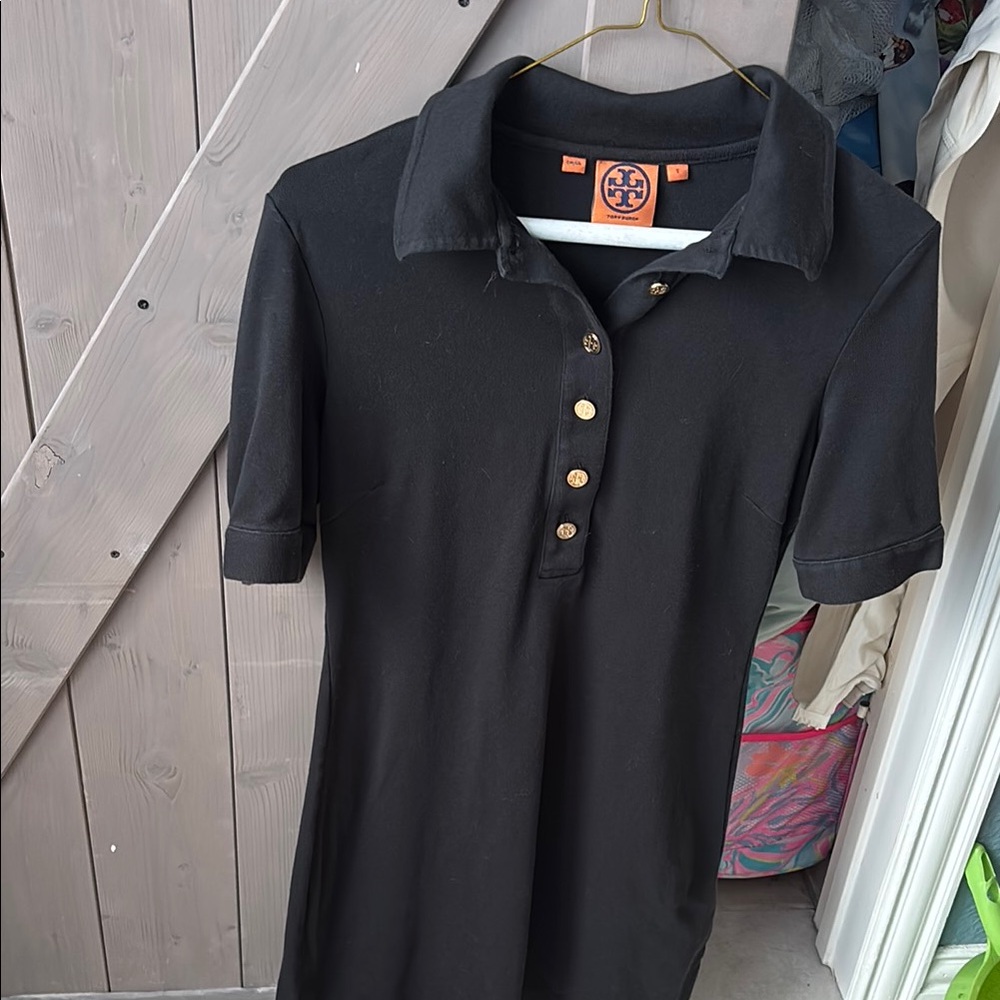 Tory Burch Black Button-Up Dress